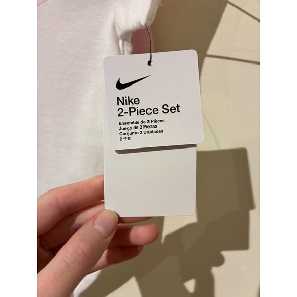 NWT Nike White & Pink Outfit - Bodysuit & Shorts - 6M - Picture 3 of 4